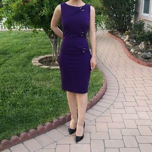 Purple evening cocktail dress